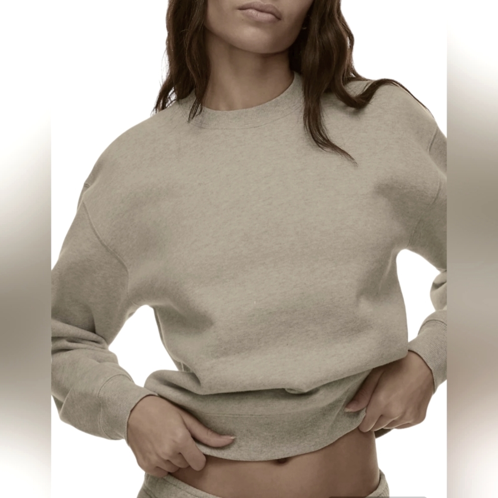 S/M TNA Aritzia Cozy Fleece Perfect Crewneck Sweatshirt